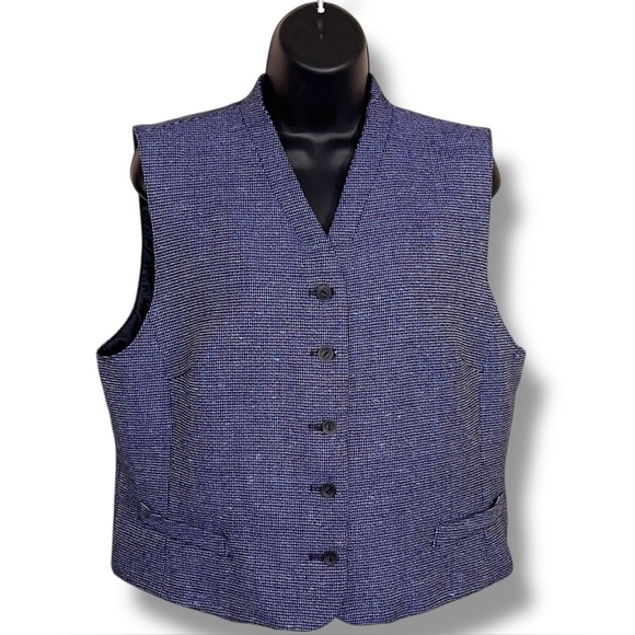 Pendleton Jackets & Blazers - Vintage Size 14 Pendleton Blue Tweed Wool Best Suit Lined Academia